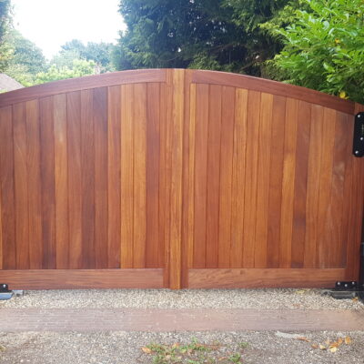 large wooden gates security access
