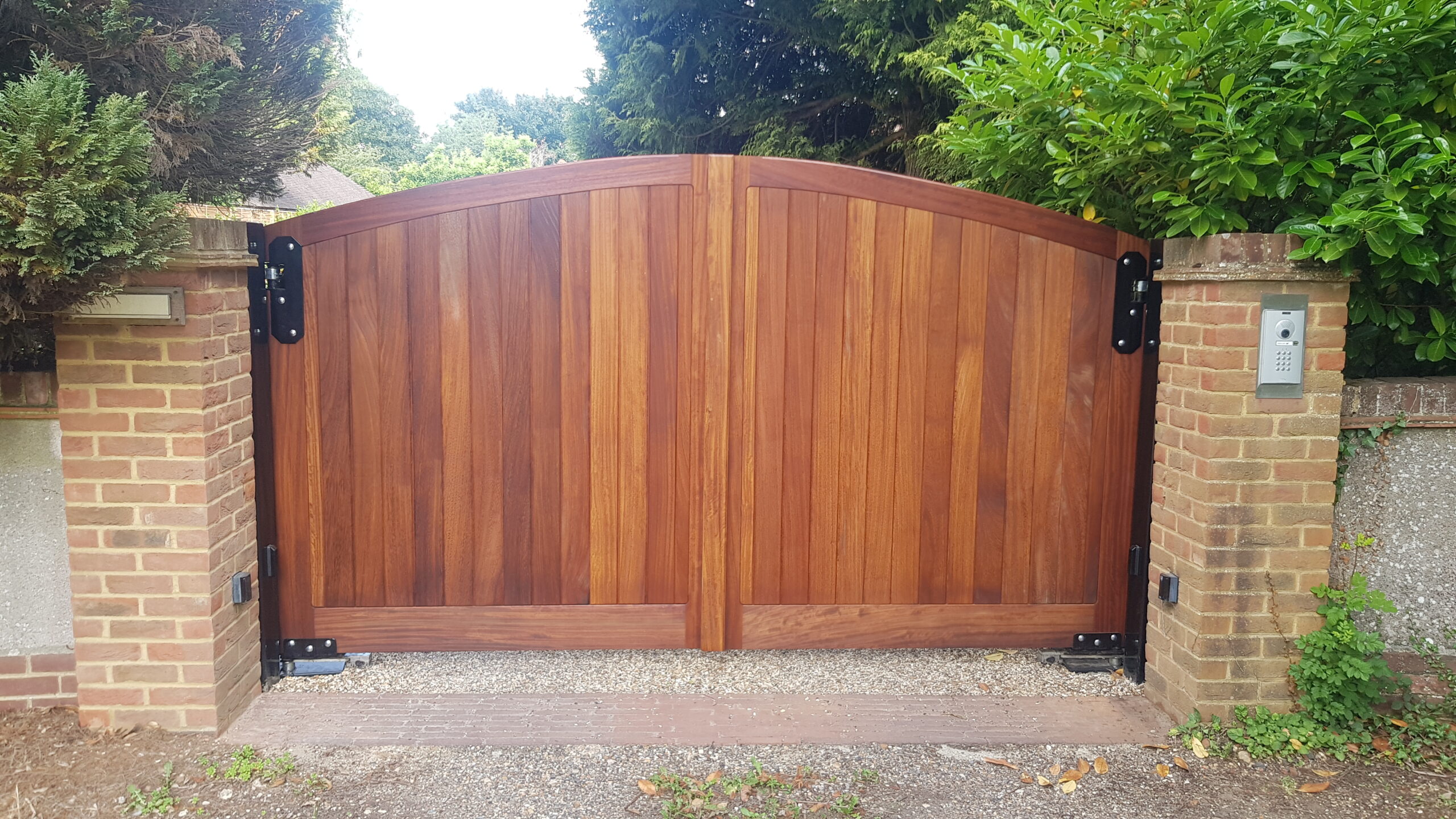 large wooden gates security access