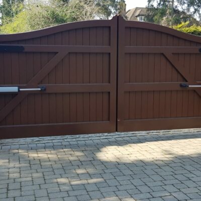 large wooden gates installed