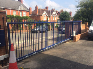 Business sliding metal access gate