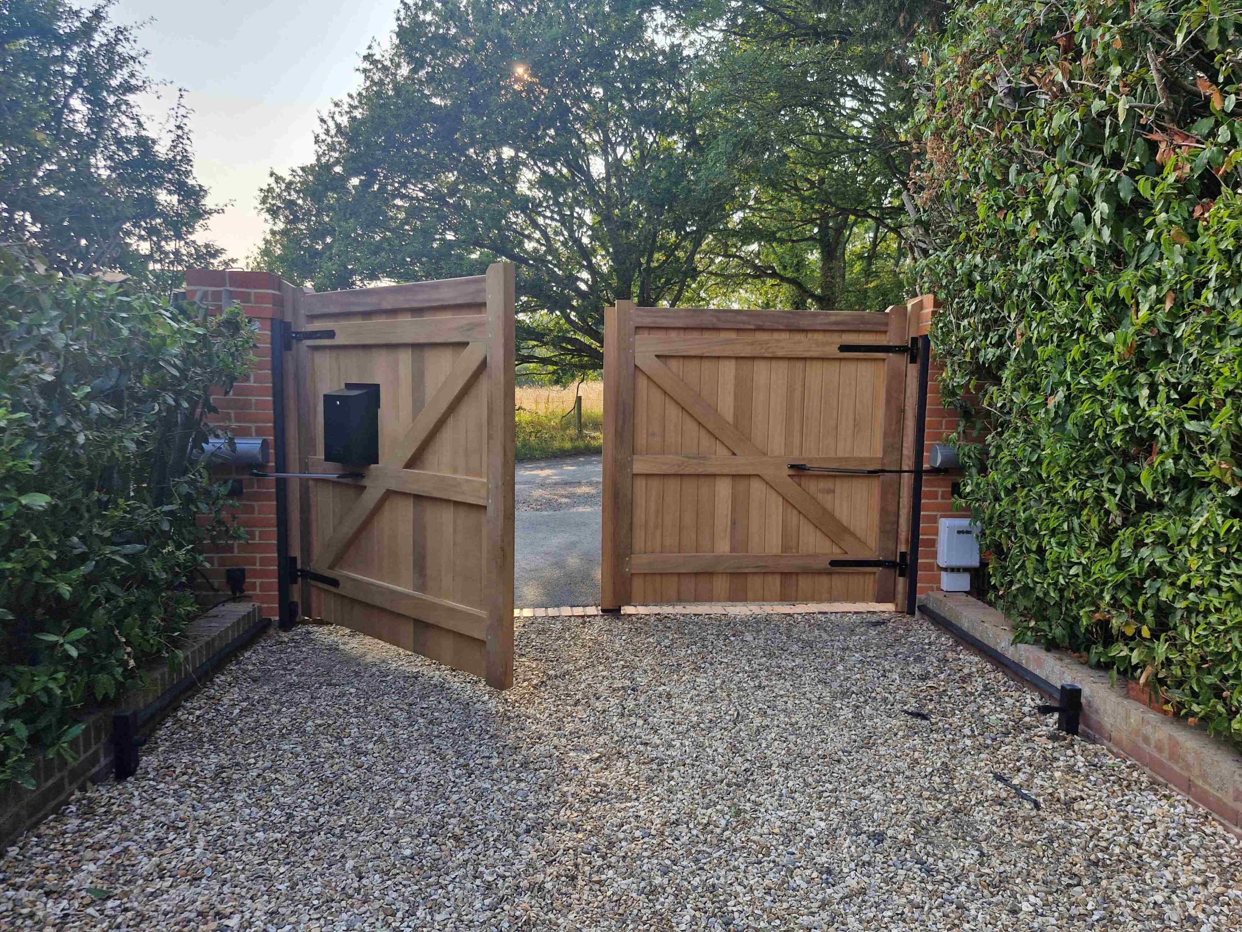 Wooden gate open Reading